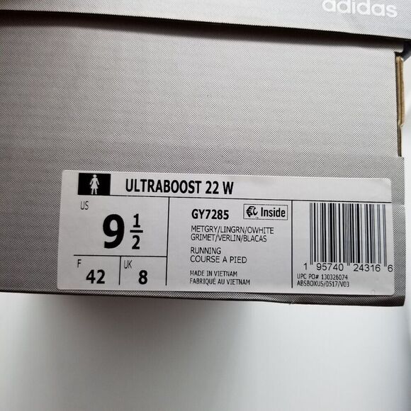 adidas Women's Ultraboost 22 Running Shoes Size 9.5 Gray Mint GY7285 Sneakers - Picture 2 of 7